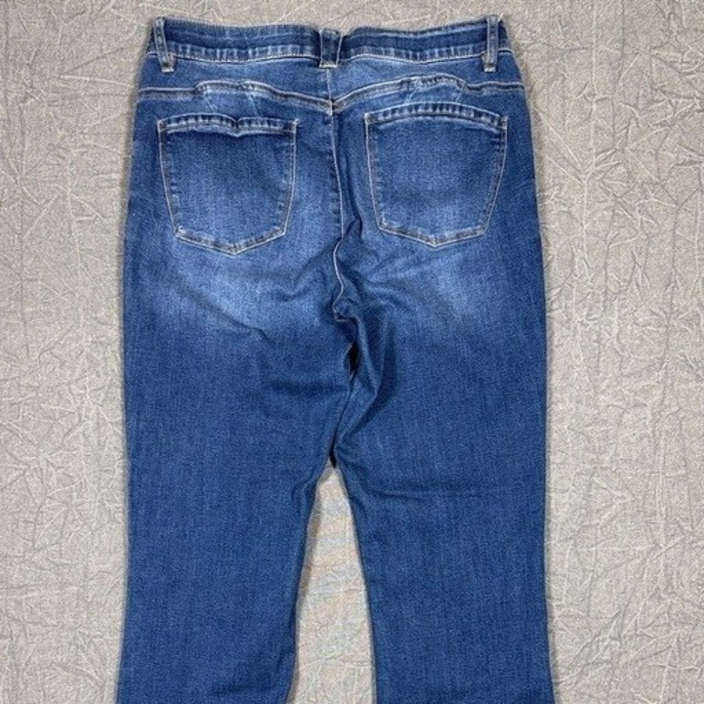 Democracy Ab Technology Flare Jeans Medium Wash Blue Raw Hem Womens Size 10 - Picture 5 of 10